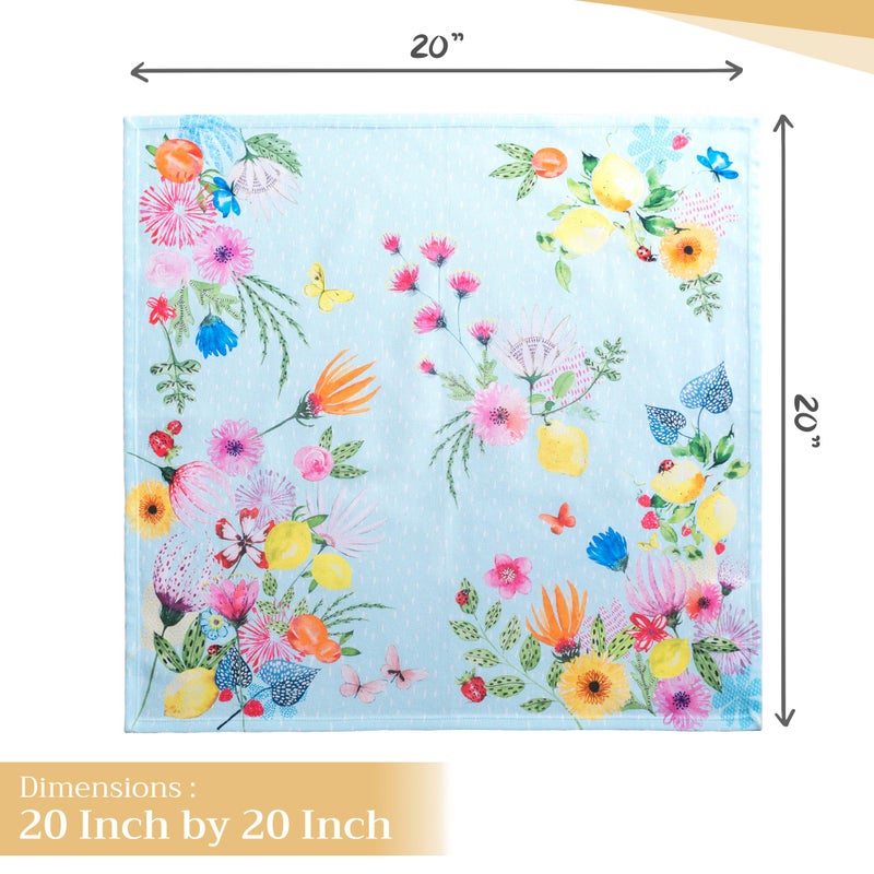 Maison d' Hermine Cloth Napkins Set of 4 100% Cotton Everyday Reusable Square Napkins Cloth Washable, Dinner, Party, Wedding, Restaurant, Spring/Summer (Jardin D'Ete - Mint, 20" x 20") - Image 4